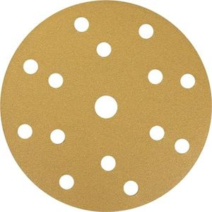 NTools HMF 7 Schuurpapier 150 mm klittenband, korrel 150, schuurschijven 150 mm klittenband 15 gaten voor ronde excentrische schuurmachine, aluminiumoxide schuurschijven, schuurpapier korrel 150, set