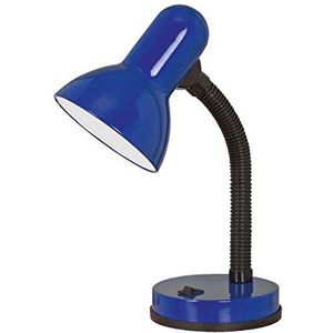 EGLO Tafellamp Basic, 1 lamp tafellamp, bureaulamp van staal en kunststof, kleur: blauw, fitting: E27
