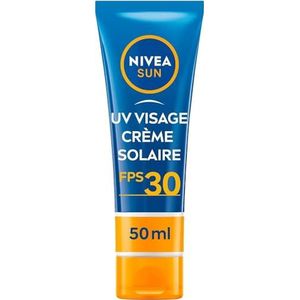 NIVEA SUN Face Essentials UV-zonnebrandcrème SPF 30 (1 x 50 ml), hydraterende zonwering, UVA/UVB-zonnebrandcrème voor alle huidtypes