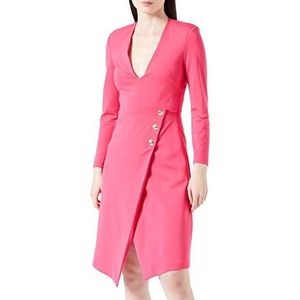 Pinko Angle jurk stippen stof SC casual dames P87_Fuchsia, 40, P87_Fuchsia