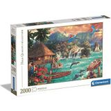 Clementoni - Vida en la Isla puzzel 2000 stuks Does Not Apply Collection-Island Life-2000 Made in Italy, 2000 stukjes, landschappen, entertainment voor volwassenen, meerkleurig, medium, 32569