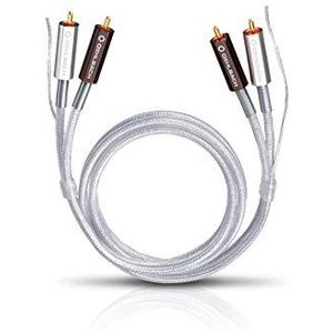 Oehlbach Silver Express Plus 50 - hoogwaardige stereo phono-kabel voor draaitafels en versterkers - SPOFC en dubbel afgeschermd - 0,50 m - zilver