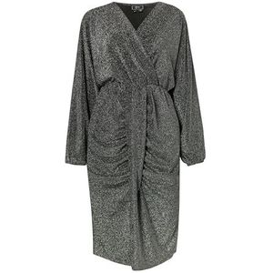 SASHIMA Robe de soirée pour femme avec fil brillant, noir/argenté, M