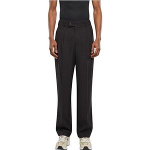 Urban Classics Pantalon double plissé pour homme, coupe carrote, avec cordon de serrage, disponible en différentes couleurs, tailles 28-44, Noir, 31