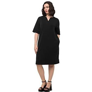 ULLA POPKEN Pluche jurk voor dames, zwart, 48-50, zwart.