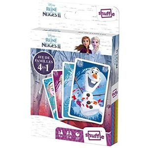 Shuffle Disney Frozen 2 kaarten, 4 spellen in 1: 108518994101 7 gezinnen, paren, actie en gevechten - met Elsa, Anna, Olaf, Sven
