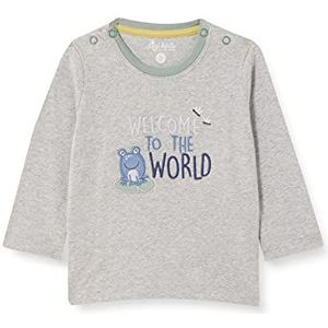 Sigikid Klassiek baby-jongens shirt met lange mouwen van biologisch katoen voor kinderen T-shirt baby jongens, Grijs/kikker