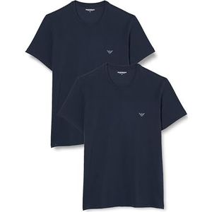 EMPORIO ARMANI Endurance T-shirt voor heren, 2 stuks (1 stuk), Navy Blauw