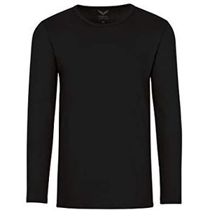 Trigema Jongens shirt met lange mouwen met lange mouwen, uniseks, zwart (zwart 008), 128 (8 jaar), zwart – zwart (zwart 008)