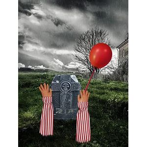 Smiffys 52907 Horror Clown Accessoire de pelouse Unisexe Adulte, Rouge, Taille unique