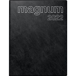 rido/idé Magnum 7027042902 boekkalender 2 pagina's = 1 week, 183 x 240 mm, zwart Catana-schuim, kalender 2022