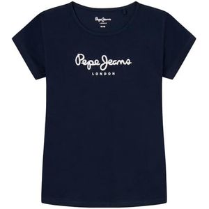Pepe Jeans Hana Glitter T-shirt voor meisjes, Blauw (Dulwich Blue)