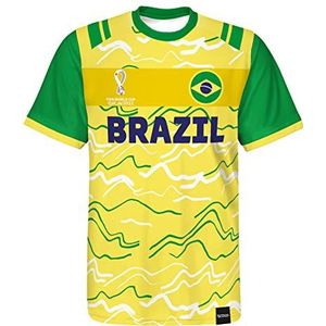 FIFA Klassiek T-shirt voor jongens met korte mouwen WK 2022 Brazilië, Geel/Groen