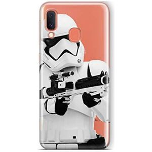 Originele en officieel gelicentieerde Star Wars Stormtrooper beschermhoes voor de Samsung A20e perfect aangepast aan de vorm van je smartphone, gedeeltelijk transparante siliconen hoes