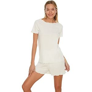 Trendyol Camisole Gebreide damespyjamaset, Wit.