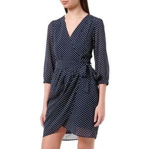 Scotch & Soda Mini-wikkeljurk, casual jurk voor dames, Polka Navy Blue 6989