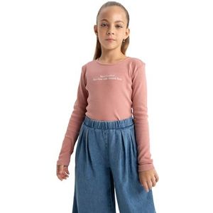 DeFacto T-shirt à manches longues pour fille - T-shirt à manches longues tendance pour filles - Variété élégante pour toutes les occasions - T-shirt à manches longues pour fille de la marque DeFacto -
