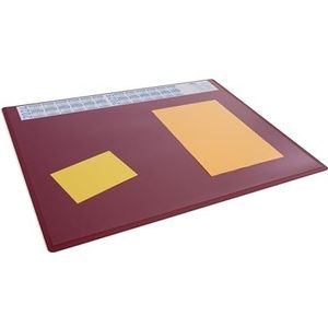Durable Bureauonderlegger van polypropyleen met jaarkalender 65 x 50 cm - Made in Germany - rood - 722303