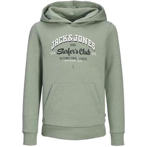 JACK & JONES Kindertrui met capuchon en logo, ijsberg groen