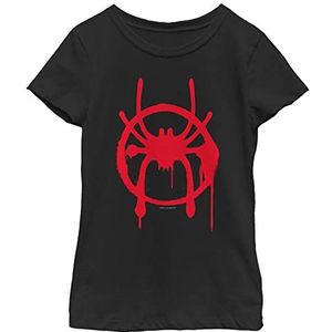 Marvel T-shirt met korte mouwen voor meisjes, klassieke snit, zwart, XS, zwart.