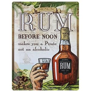 Dodino Metalen bord 30 x 40 cm - RUM - Decoratieve accessoires voor in huis - Metalen decoratief bord voor alle bar- of pubeigenaren