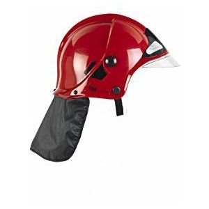 Theo klein 8901 Fire Fighter Henry Brandweerhelm, rood, getrouwe replica van het origineel in Msa-design met klapvizier, verstelbaar, afmetingen: 31 cm x 175 cm x 21 cm