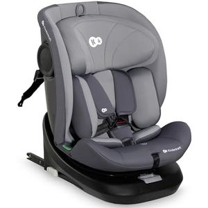 Kinderkraft I-GROW I-SIZE Babyautostoel, 40-150 cm, 0-36 kg schaalbaar, vanaf de geboorte tot ca. 12 jaar, groep 0/1/2/3, Isofix, 360�° draaibaar, RWF, FWF, zijbescherming, grijs