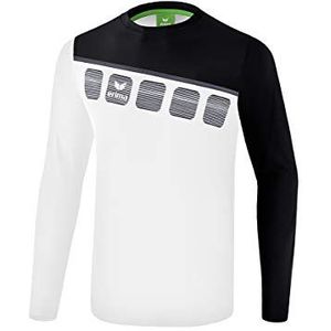 Erima 5-C Longsleeve voor kinderen, zwart/grijs gemêleerd/wit, wit/zwart/donkergrijs