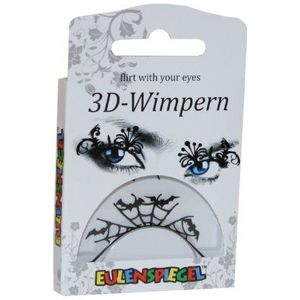 3220 uil spiegel - 3D wimpers, Halloween, zwart