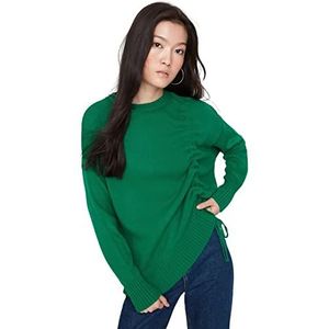 Trendyol Regular trui met ronde hals in effen kleur trainingspak dames, groen, M, Groen