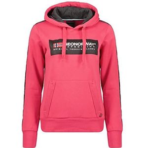 Geographical Norway Gatlete Lady - dames sweatshirt, capuchon, zakken, kangoeroe-sweatshirt, casual, lange mouwen, warm, Roze_flash