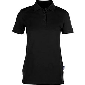 HRM Heavy Stretch Poloshirt voor dames, hoogwaardig poloshirt voor dames, van 95% katoen en 5% elastaan, basic poloshirt tot 40 graden, hoogwaardige en duurzame werkkleding, zwart (zwart 01), 4XL, Zwart (Black 01)