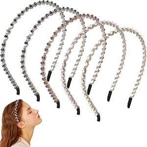 Haarbanden, 5 stuks, haarbanden van kristalglas, diamant, kunstkristal, voor meisjes