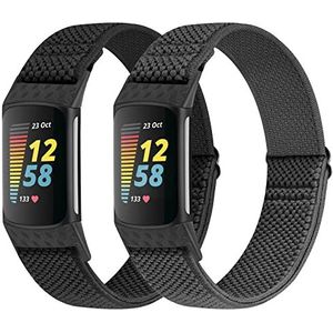 WNIPH Compatibel met Fitbit Charge 5 armband, verstelbaar, elastisch, nylon stof, sport, lus, reservearmband voor Fitbit Charge 5, horlogeband voor dames en heren