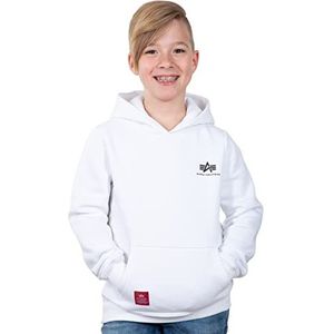 ALPHA INDUSTRIES Basic Hoody Small Logo Kids sweatshirt, wit, 14 Unisex kindersweatshirt, wit, Wit.