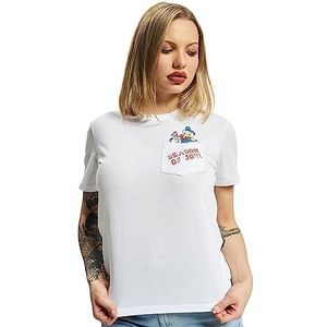 ONLY Onldisney S/S Christmas Box Jrs T-shirt voor dames (1 stuk), wit glanzend - opdruk Donald