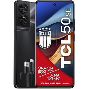 TCL 50SE Smartphone 4G Display 6,78"" FHD+ 90Hz, 256 Go, 12 Go de RAM (6 Go+6 Go RAM Expansion), 50 Mpx Caméra hybride, Android 14, batterie 5010 mAh fast charging, Dual Sim, gris (gris)