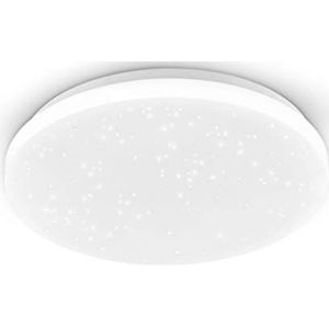 EGLO POGLIOLA-S LED-plafondlamp, Ø 31 cm, wandlamp met kristaleffect voor woonkamer, kinderkamer, keuken, kantoor en hal, plafondlamp van staal en kunststof, wit