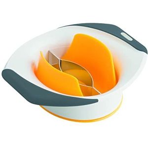 Zyliss E910017 Mango-snijder, kunststof/lemmet van roestvrij staal, wit/grijs, mangosnijder met antislip handgrepen, vaatwasmachinebestendig