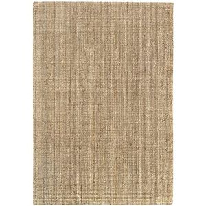 HAMID - Jute Kerala tapijt, 100% jutevezel, handgemaakte stof, tapijt voor woonkamer, eetkamer, slaapkamer, hal, natuurlijke kleur (160 x 230 cm)