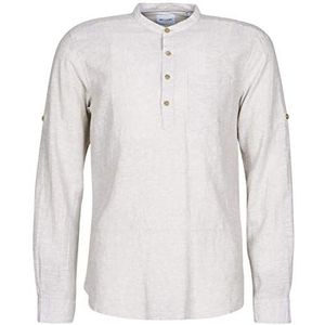 Only & Sons Onscaiden Ls Half Placket Linen T-shirt voor heren, Chinchilla