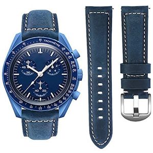 Stanchev 20 mm echt lederen horlogeband voor Omega x Swatch/MoonSwatch/Rolex/SEIKO/Speedmaster reservearmband