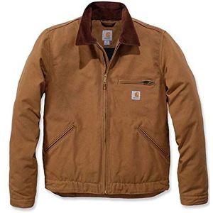 Carhartt Detroit Jas van zwaar canvas met gewatteerde voering, casual pasvorm, herenjas (1 stuk), Carhartt Bruin