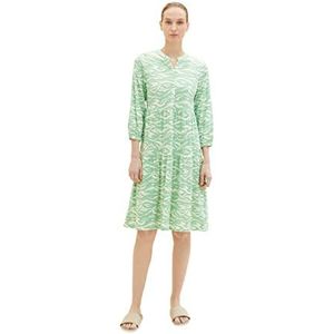 TOM TAILOR Dames jurk 31574 - Green Small Wavy Design, 42, 31574 - Green Small Wavy Design