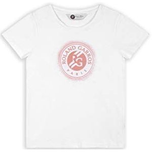 ROLAND GARROS - RTSG0620-BLA - Unisex kinder T-shirt met Roland Garros logo - maat 2/3 jaar - wit, 2 jaar, Wit.