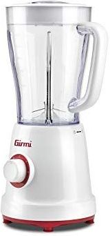 Girmi FR46 Elektrische mixer, 1,5 liter, 2 snelheden met puls, 4 roestvrijstalen messen, doseerdop, veiligheidsvoorziening, wit/rood