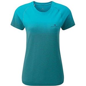 Ronhill Tech Marathon S/S T-shirt voor dames met korte mouwen, Spa groen/grijs gemêleerd