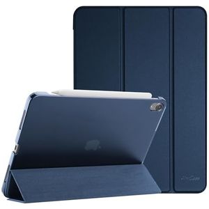 ProCase Hoes voor 10,9-inch iPad Air 5e 2022 / iPad Air 4e 2020 Case, Tri-fold Slim Beschermhoes Hoesje Smart Folio Cover met Translucent Matte Back –Marineblauw