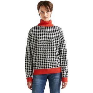 United Colors of Benetton Fietsshirt M/L 1135E2020 Dames Sweater (1 stuk), Kippenvoet zwart en wit 700