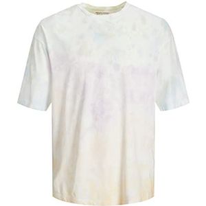 JACK&JONES JUNIOR Jorsolar Tie Dye Tee SS Crew Neck Ln JNR T-shirt voor jongens, wit/detail: meerkleurig/loose fit